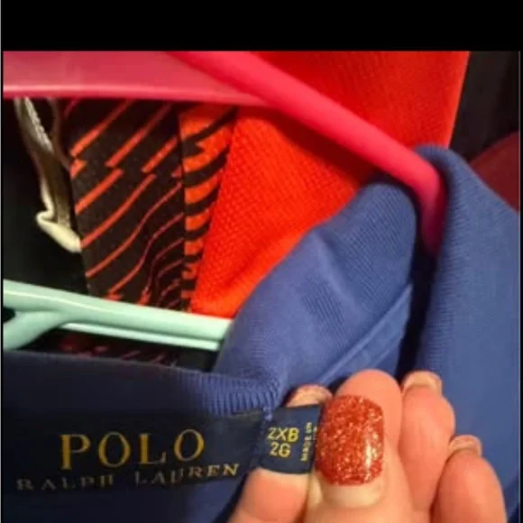 Ralph Lauren Men's Blue and Maroon Polo Shirts - Picture 2 of 3